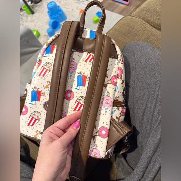 Loungefly Disney Chip & Dale Snackies Backpack - Cream and Brown - Picture 6 of 6